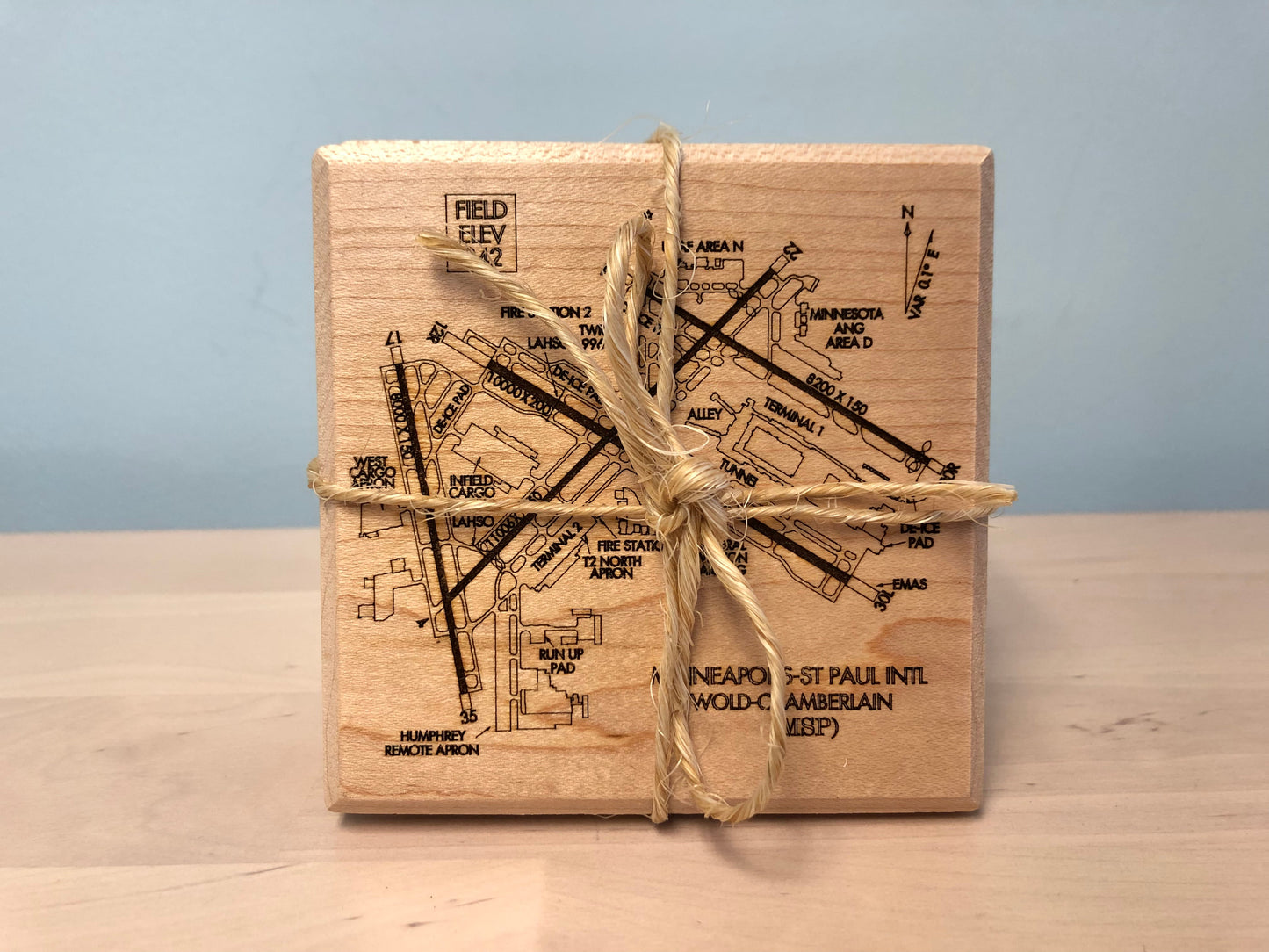 Coaster - MSP Airport Map - Wood