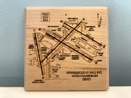 Coaster - MSP Airport Map - Wood